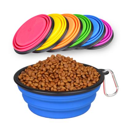 China Cuenco Para Mascotas Free Sample Silicone Pet Viable Custom Collapsible Water Bowl Collapsible Travel Dog Bowl for sale