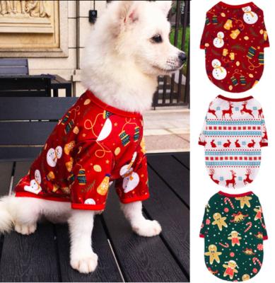 China Proveedores Ropa De Perro Christmas Sustainable Dog Clothes Cotton Pet Clothing For Medium Small Dogs Invest Shirt New Year Puppy Costume for sale