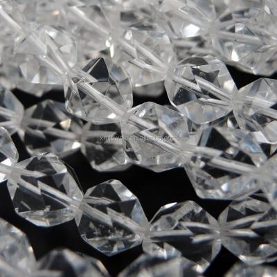 China Natural Star Stone Faceted White Quartz Beads, Crystal Clear Quartz Star Cut Nugget Beads for sale