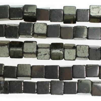 China Iridescence/Iridescent Natural Pyrite Cube Beads 6mm for sale