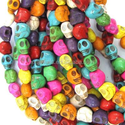 China Other 6x8mm Howlite Cheap 8x10mm Multicolor Turquoise Cut Out Skull Beads for sale