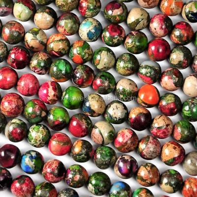 China Shiny Natural Mardi Gras Impression Jasper Round Beads for Jewelry Making for sale