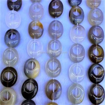 China Natural Donut Botswana Agate Pleochroic / Pleochroism Smooth Beads for sale