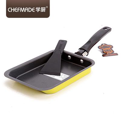 China Sustainable Nonstick Carbon Steel Dazzle Color Egg Roll Pan With Handle Mini Cheese Pan for sale