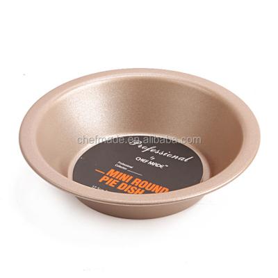 China Sustainable Hot Selling Mini Champagne Gold Nonstick Coating Round Tart Mold for sale