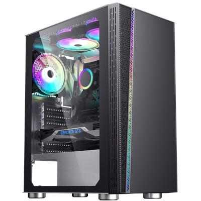 China With Hot Sale Power Supply PC Gaming Computer Case Glass Side Panel Hardware CPU Casing Computer Cabinet Case for sale