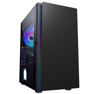 China With Newest Power Supply Aluminum Alloy Tempered Glass Table PC RGB Computer Case Atx for sale