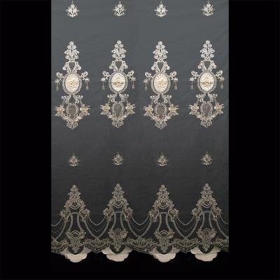 China Exquisite Workmanship Insulated Embroidered Black Durable Tulle Curtains For Bedroom Living Room Decoration for sale