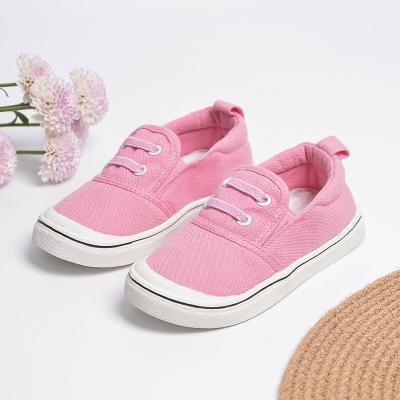 China Round Spring Kids Casual Sneakers Slip On Lace Up Candy Color School Daily Shoes for sale