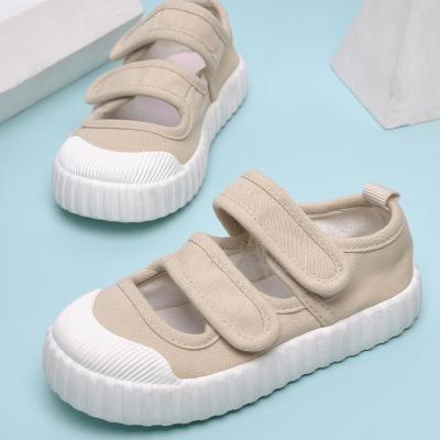 China Double Flat Hook And Loop Children's Canvas Shoes Leisure Sandals Rubber Bottom Customization for sale