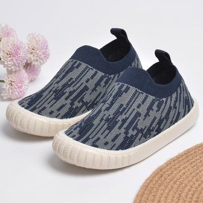 China 2022 New Flying Woven Upper Children Breathable Leisure Shoes Soft Sole Spring Injection Molding for sale