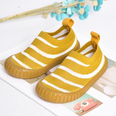 China Lovely Flat OEM Factory Customized Kids Knitted Colorful Unique Durable TPR Sneakers for sale