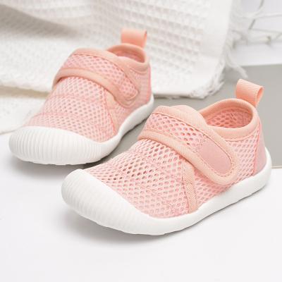 China Mesh Shoes Boys And Girls Flat Hook And Loop Lightweight Kids Casual Soft Bottom Shoes for sale