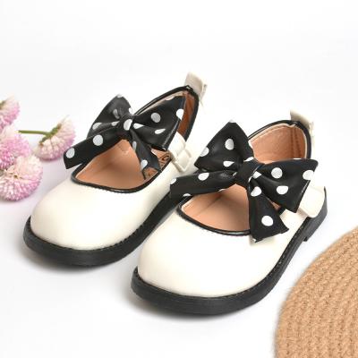 China 2022 Wholesale Designer Breathable Children Princess Kids Shoes Bow Polka Dot Girls Shoes Customize for sale