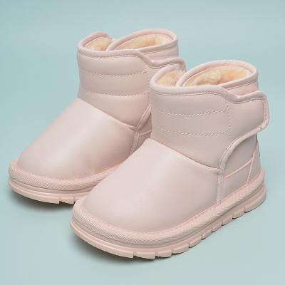 China Lovely Lightweight Pink Kids PU Winter Snow Boots Waterproof Kids Outdoor Boots for sale