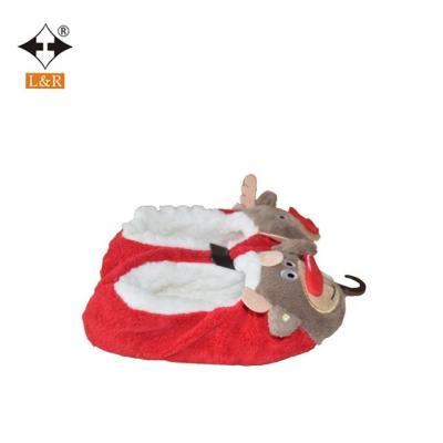 China Breathable Children's Christmas Moose Soft Floor Slippers Socks for sale