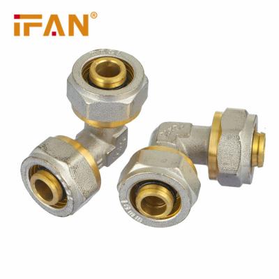 China Water IFAN Wholesale Brass Compression Fitting Brass Elbow Pex Pipe Fitting Water Tubing Pex Compression Fitting for sale