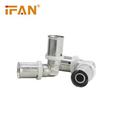 China Water IFAN Manufacture Plumbing Pipe Connector Brass Pex Pipe Fitting Equal Elbow Brass Press Fitting for sale