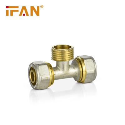 China IFAN Good Price Professional Good Quality Brass Male Tee size 16x1/2