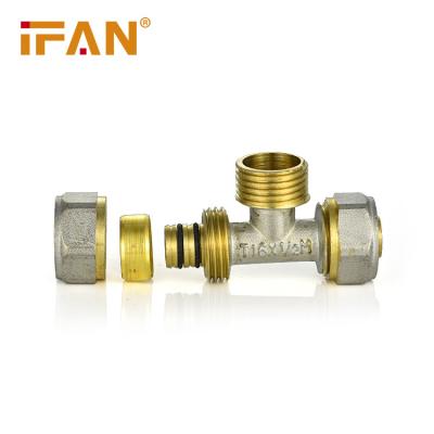 China IFAN Good Price Professional Good Quality Brass Male Tee size 20x1/2