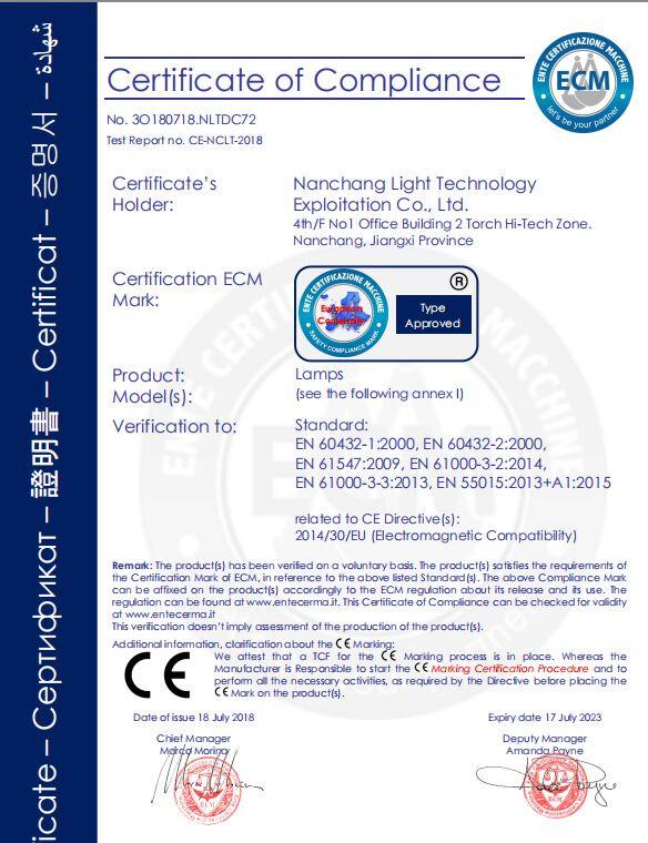 CE - Nanchang Light Technology Exploitation Co., Ltd.