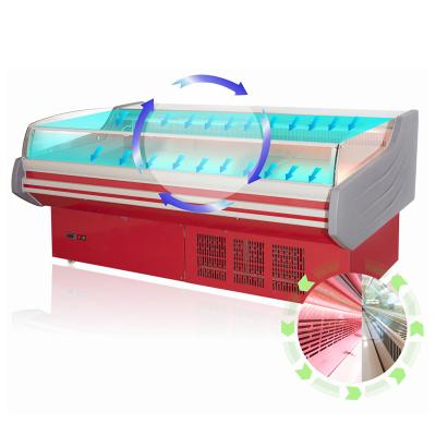 China Single-temperature Supermarket Meat Beef Seafood Showcase Cooler Meat Chille Rmeat Case Display Cooler for sale