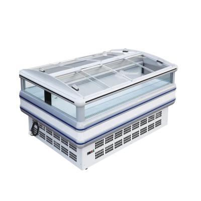 China Single-temperature Double Sides Glass Island Freezer Single Temperature Display Freezer for sale