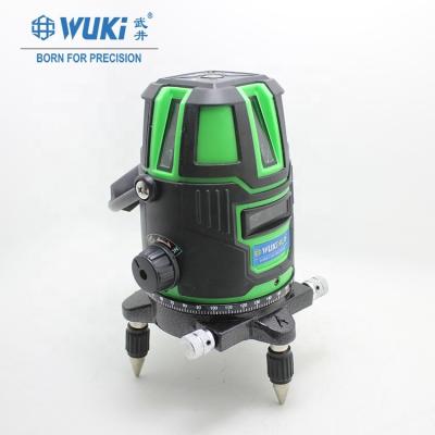 China Wuki High Precision Self Leveling 5 Cross Line Laser Level, 4 Vertical and 1 Horizontal Green Beam Laser Levels 20*12*25cm for sale