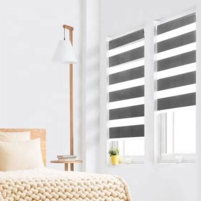 China Minimalist Indoor Manual Double Layer Day And Night Zebra Blinds Shades for sale