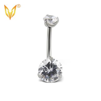 China LDOIT ASTM F136/G23 Body Jewelry Punk Titanium Fork Set CZ Gem Navel Curves Belly Button Double Eyebrow For Women for sale