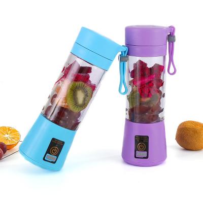 China Car Portable Blender USB Juicer Cup 380ml Electric Fruit Blender Machine with 6 Blades for Home&Travel USB Rechargeable Juicer Bottle for sale