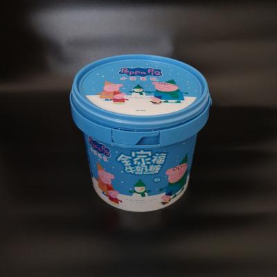 China Custom Hot Sale 1-30L / 1-8 Gallon Pet Food Round Candy Box Plastic Food Grade Pails Small Cookie Bucket for sale