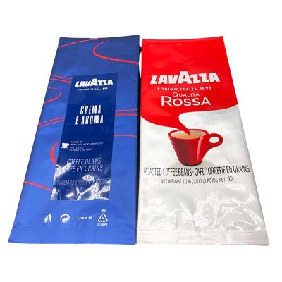 China 2 Pounds Recyclable Coffee Seal Organ Paper Packaging Bag Middle Exhaust Aluminum Foil Bag One Way Coffee Bean Bag Valve for sale