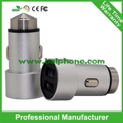 China 2015 top selling 5V 3.1A stainless steel dual usb Car Charger Manufacturers & Factory of U for sale