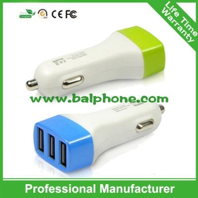 China Wholesale 3 USB Port DC 5V 1A-2.1A Auto Mobile Phone Car Charger for iPhone iPad Tablet PC for sale