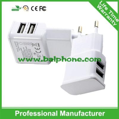 China CE approved 5V/2.1A White wholesale mini dual usb wall charger for iphone for sale