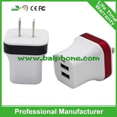 China US Plug 2 usb wall usb charger 5V2.1A for sale