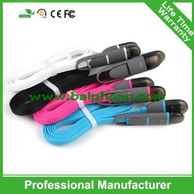 China New released Fashion 2 in 1 charging cable Series for iPhone and Android data cable for sale