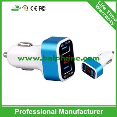 China Newest 2 ports best in car usb charger with LED screen display for sale