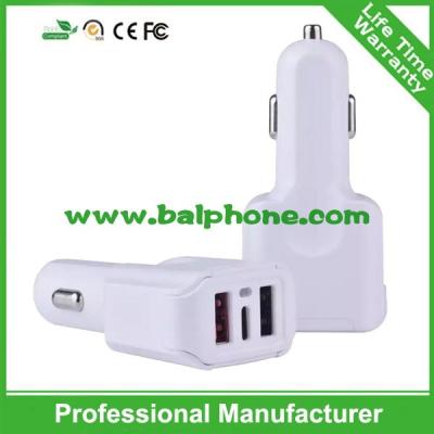 China Fireproof Private new mould car charger type-C Quick car charger 2 USB 3 usb car charger for sale