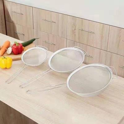 China Sustainable Food Filter Frying Basket Stock Stainless Steel Kitchen Cooking Restaurant Colander Strainer Mesh for sale