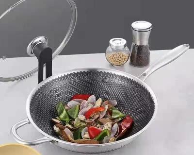 China Stainless Steel Nonstick Set Wok Pans Deep Stocked Cookware Cooking Gas Stove And Frying Pan Induction for sale