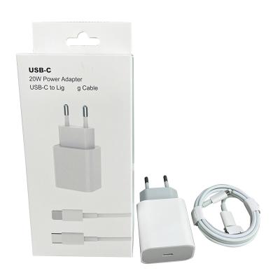 Китай Fast Speed ​​Phone Accessories Charging Type C To Lightning Data Cable Fast Charging 3.0 5V 3A PD 20W Charger Set Power Adapter Plug For Apple iPhone продается