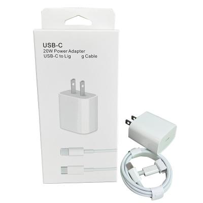 China Wholesale Speed ​​Cell Phone Data Cable Fast Charging Adapters Kits USB Type C Port PD 20W Wall Power Charger Super Fast Charging Plug For Apple iPhone zu verkaufen