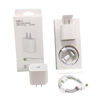 China Original Fast Charging PD 20W Mobile Phone Wall Charger EU USA Plug Type C Speed ​​USB Adapter & C Cable For iPhone Apple 11 12 13 14 Te koop