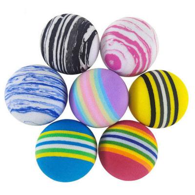 China We have 10000 styles for you to choose Rainbow Outdoor Indoor Cat Dog Pets Toy Balls Eva Foam Golf Ball Soft Multicolor Lightweight Sponge Training Golf Practice Balls for sale