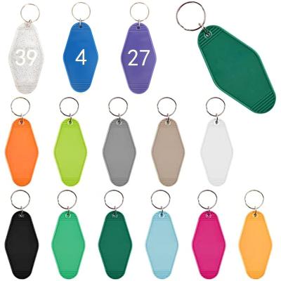 China We have 10000 styles for you to choose Multicolor Hotel Motel Sublimation Blank Keychains Plastic Heat Transfer Key Chain For Diy Accessories Room Number Key Tags Chain for sale