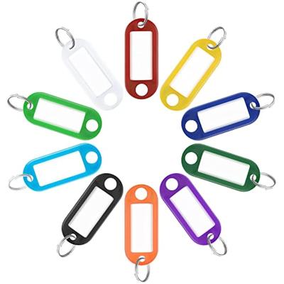 China We have 10000 styles for you to choose from 10 Colors Plastic Assorted Key Chain Tags with Labels Identifiers ID Tags with Split Ring Luggage Key Tag Keychains Accessories for sale