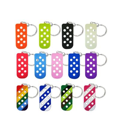 China We have 10000 styles for you to choose from Eva Design Keychain With Hole Floral Crocs Shoe Anime Keychains Charms Diy Personality Keyboard Holder Flat Soft Accessories for sale