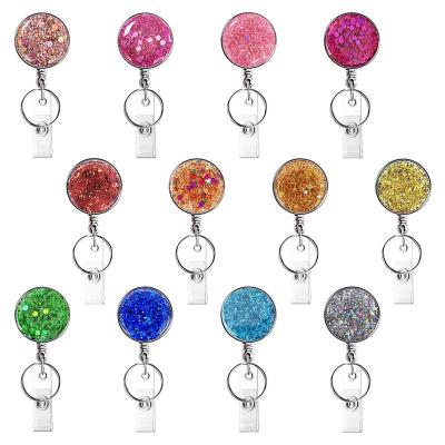 China We Have 10000 Styles For You To Choose New Style Nurse Badge Reel With Bling Rhinestone Retractable Holders Sparkle Working Bling ID Name Card Holder Badge Reel Gift for sale